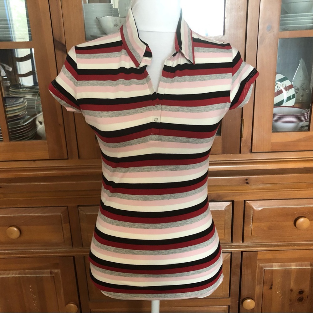 NWT Poof Striped Short Sleeve Polo Top